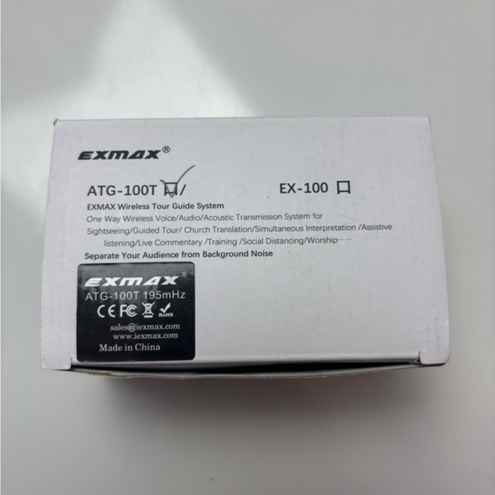 Exmax ATG-100R‎ 195mHz Receiver Earphone for Wireless Tour Guide System ATG-100T